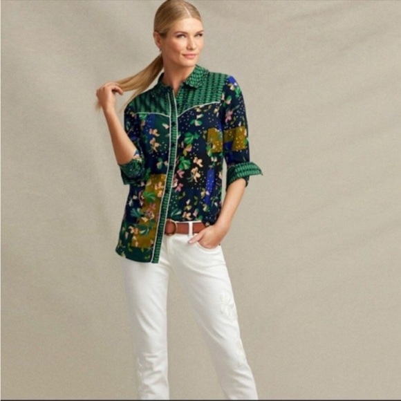 CAbi colorful western floral print shirt, from previous fall season, size M - Picture 14 of 14